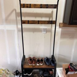 Shoe bench And coat hanger