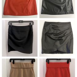 6 Pairs Of Akira Skirts Bundle- Size SMALL Red, Black And Tan