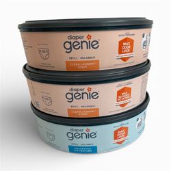 New Diaper Genie Refills with Max Odor Lock.- 3 total unscented & clean laundry scent