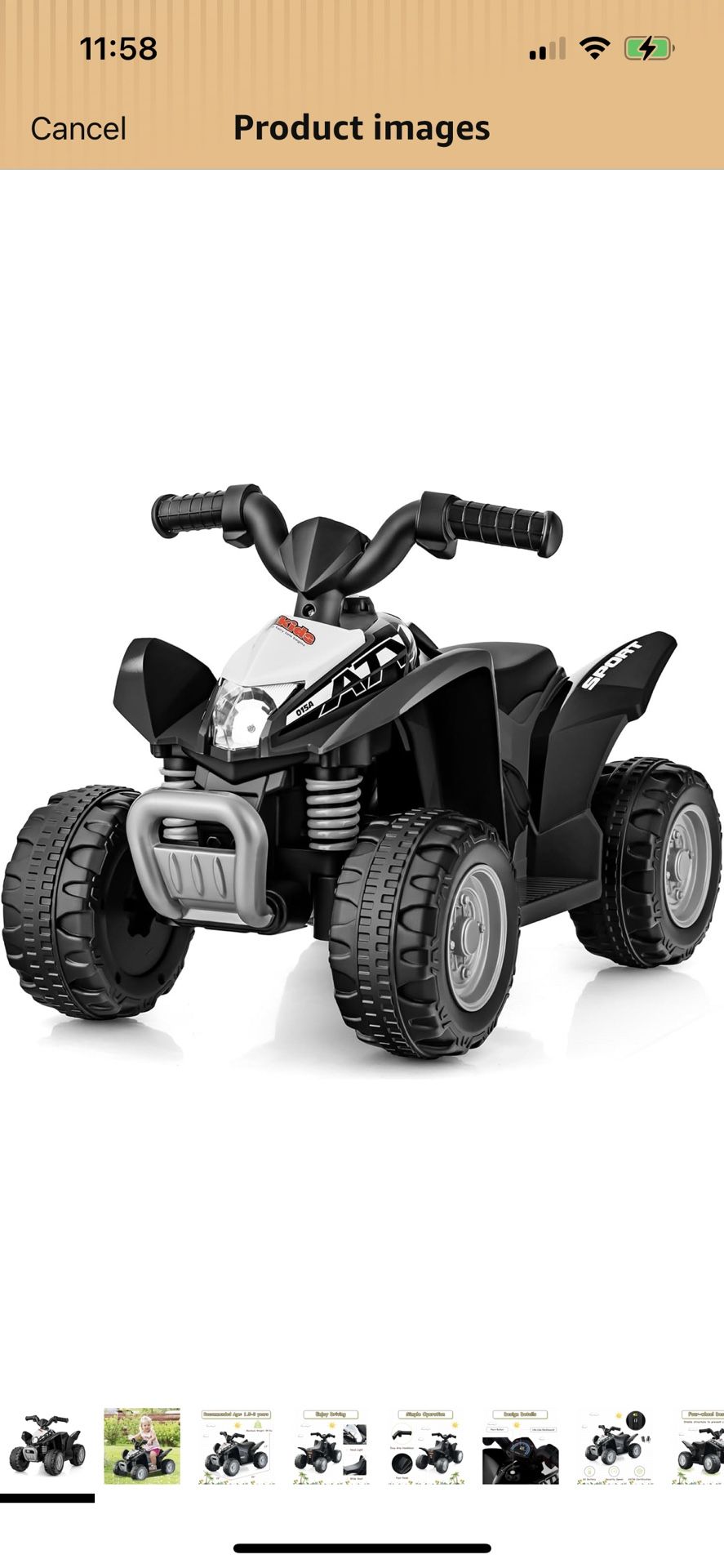 OLAKIDS Kids Ride On ATV, 6V Electric Vehicle for Toddlers, 4 Wheeler Garnet - open and assembled, never used