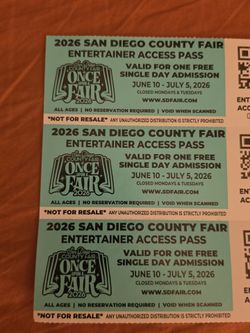 3 San Diego County Fair Tickets