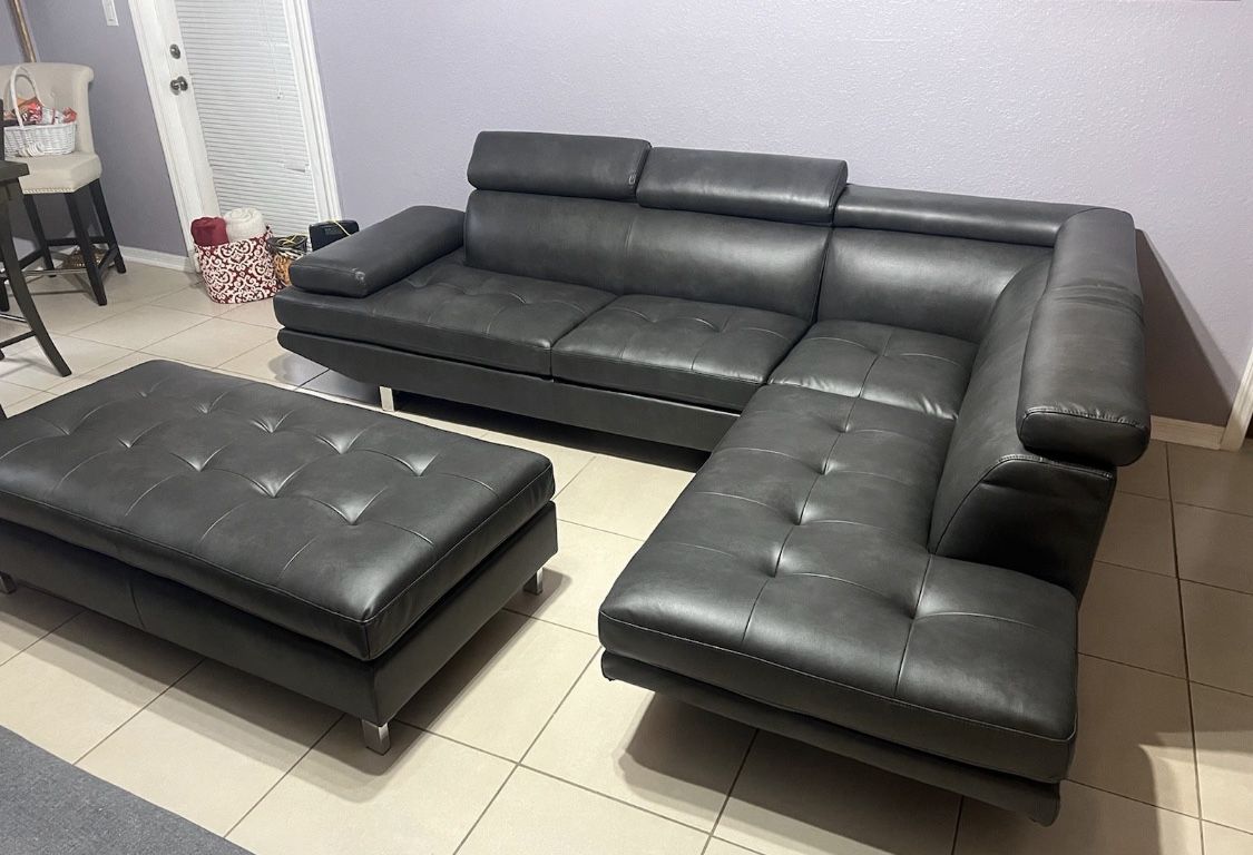 Holiday sale. Ibiza black sectional with ottoman set only $999. Easy finance option. Same day delivery.