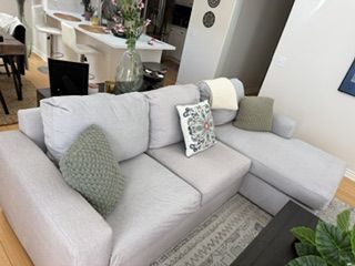 Living Spaces Gray Sectional with Chaise