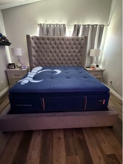 Cal king bed, mattress and adjustable bed for sale