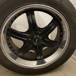 22 Inch Rims Black MKW With 5 Lugs 