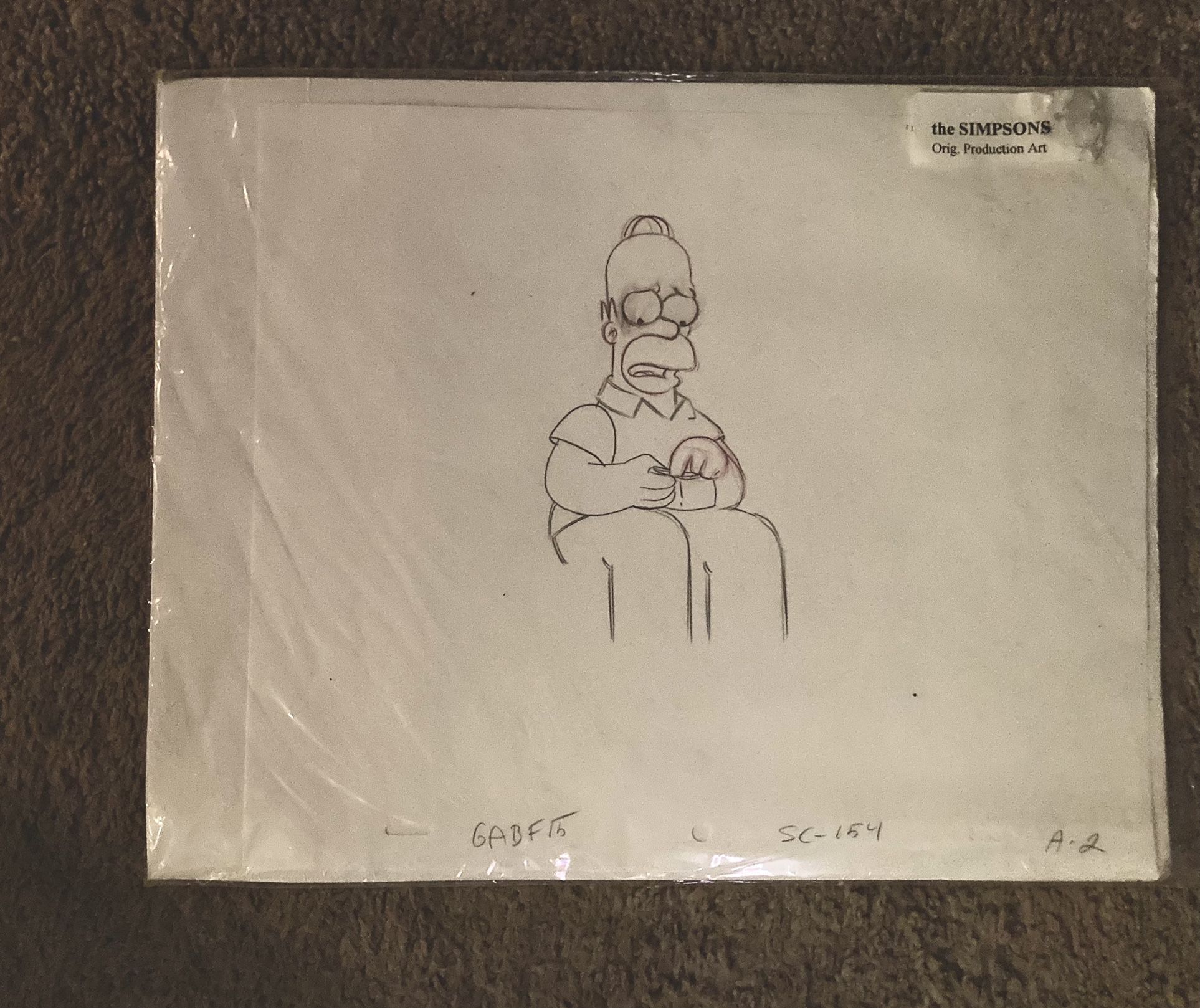 Original Simpsons Production Drawing
