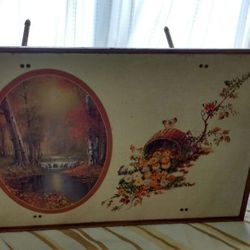 TV foldable tray with floral design