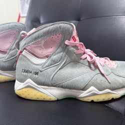 Air Jordan 7 Retro HARE 2.0 Easter Neutral Grey Pink White 130014 100  Men SZ: US12