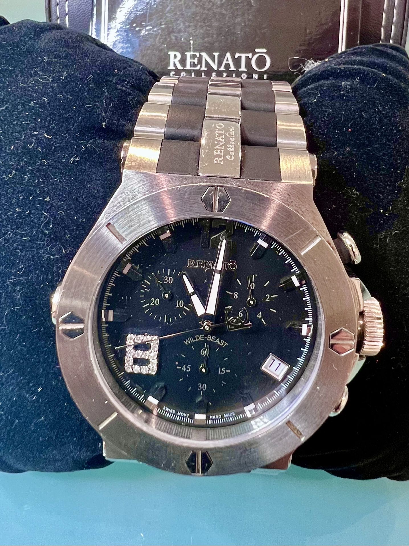 Renato Diamond Chronograph Mens Calleziani Collection Limited Edition 483/500 Quartz Watch
