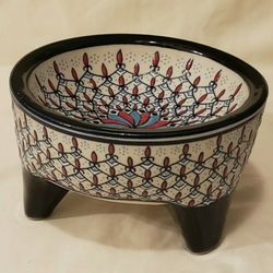 JAVIER SERVIN CERAMIC FOOTED SALSA, GUANAJUATO MEXICO 5.5" X 3.5"