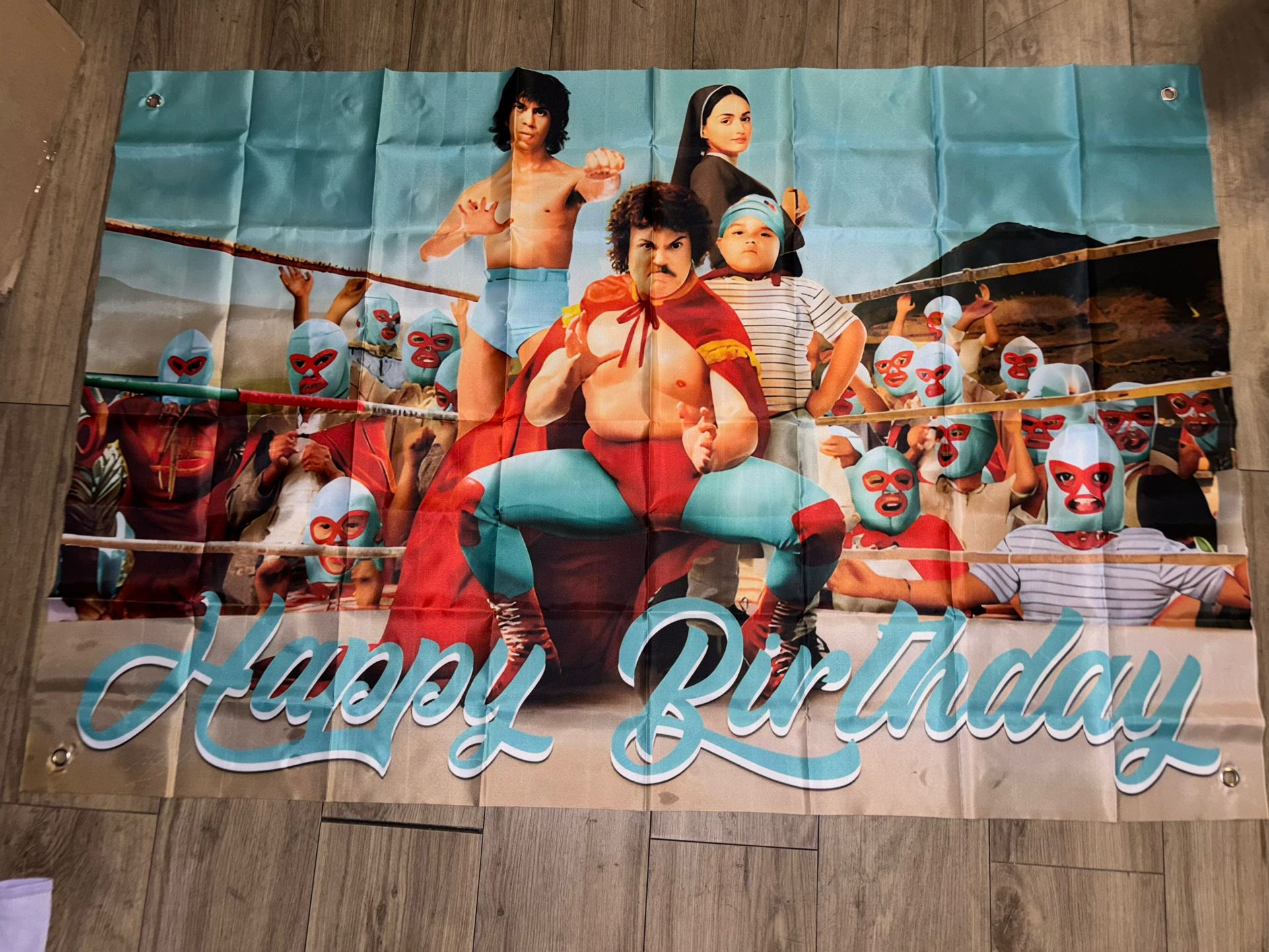 Nacho Libre Birthday Backdrop And Balloons
