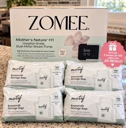ZOMEÉ H1 Hospital-Grade Breast Pump + 400 Milk Storage Bags! 🍼