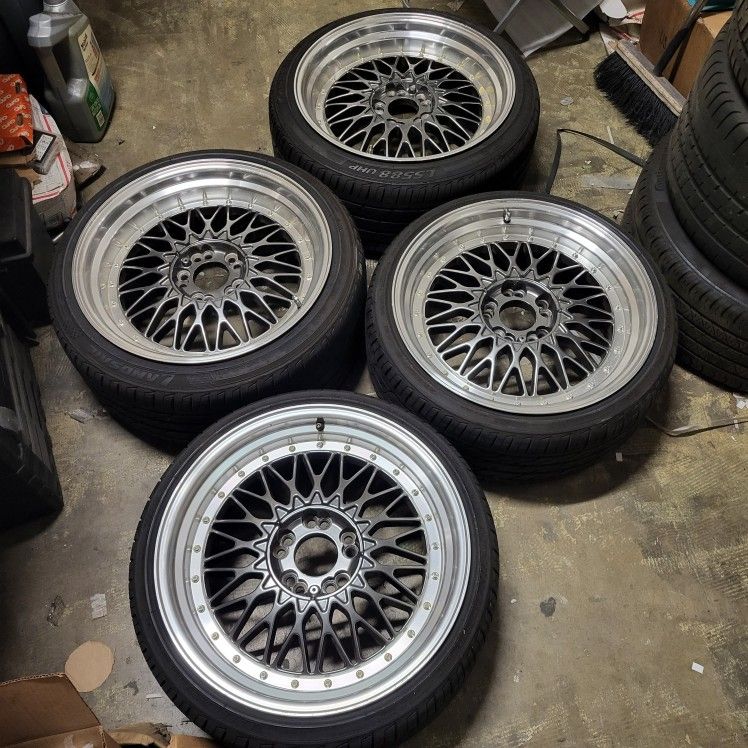 BBS SUPER RS REPS (JNC) 18" 5x114 GUNMETAL WITH POLISHED LIP