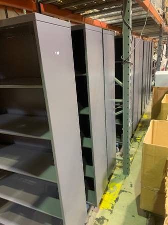 10 Matching Metal And 3 Wood Book Cases... All Commercial Quality