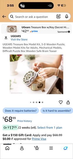 UGEARS model Treasure box