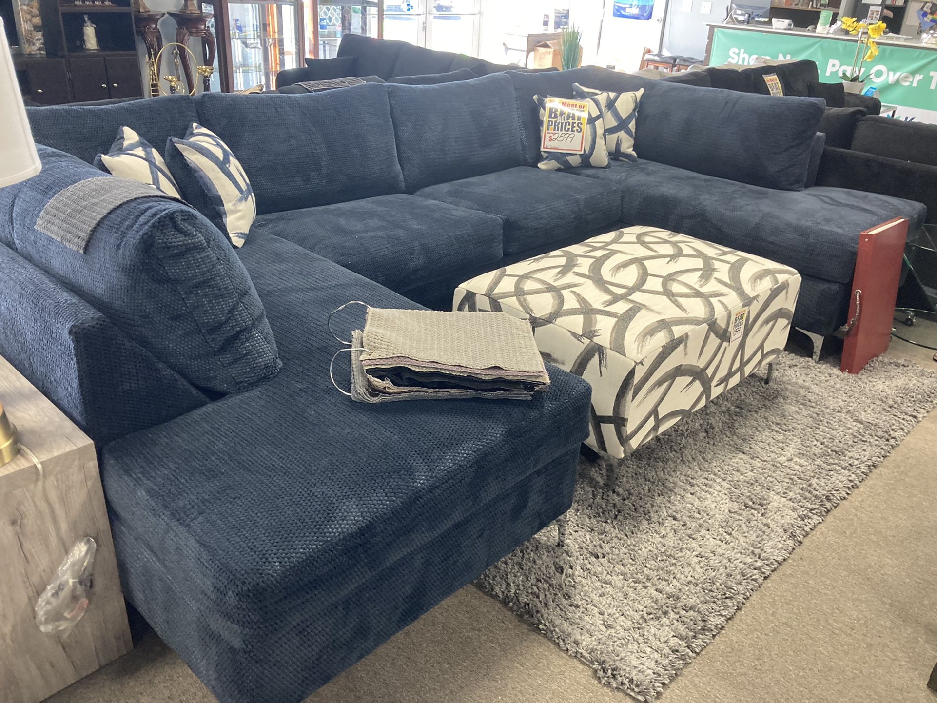 Fabulous Sectional 😊♥️ Many Colors! $2599! Easy Financing! $10 Down! 90 Days Same As Cash! NO CREDIT NEEDED 💛