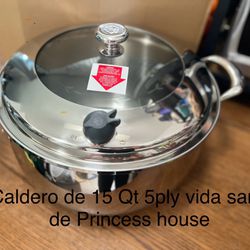 Caldero De 15 Qt 5ply De Vida Sana 👉 Princess house todo Nuevo y con caja 📦