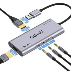 QGeeM HDMI Capture Card, HDMI to USB 3.0 1080P 60fps Adapter Live Vide