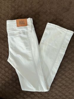 UO BDG Cream White Cowboy Jeans Seam Front Contrast Stitch High Rise SZ 27