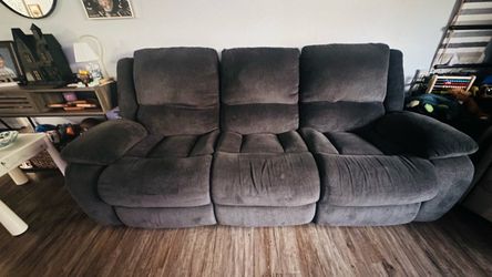 Gray Fabric Reclining Sofa