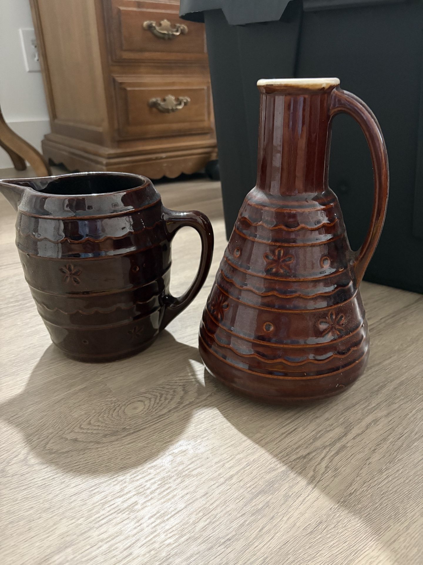 Antique canteen and pitcher