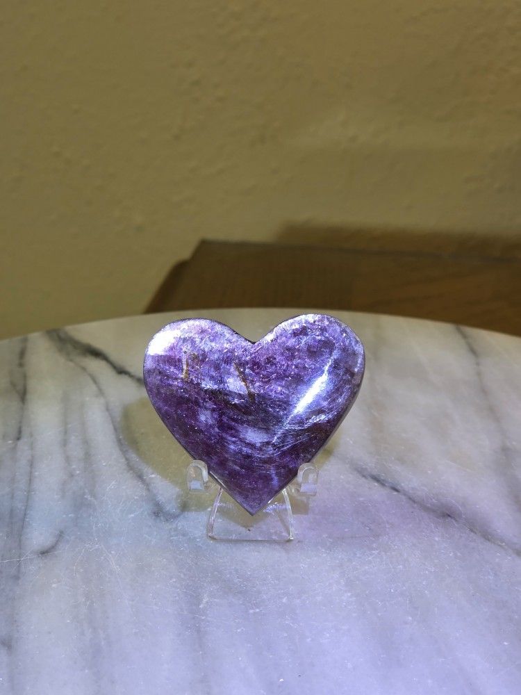 2.1" Approximately Purple Mica Heart Quartz Crystal
