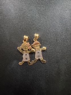 Medalla niño y niña 14k