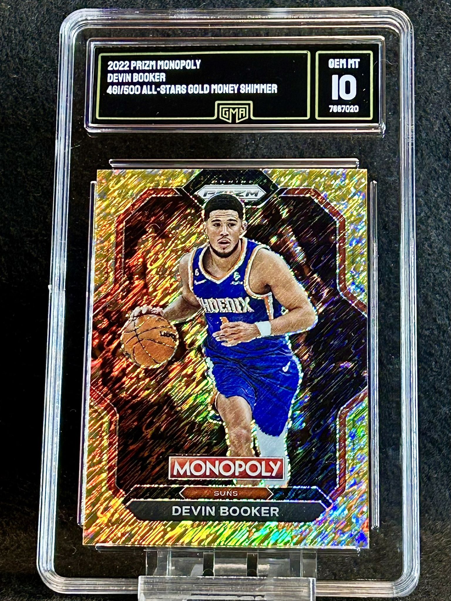 2022 Prizm Monopoly π₯ Devin Booker π₯ All-Stars Gold Money Shimmer 461/500 GMA 10 π Mint - Phoenix Suns π