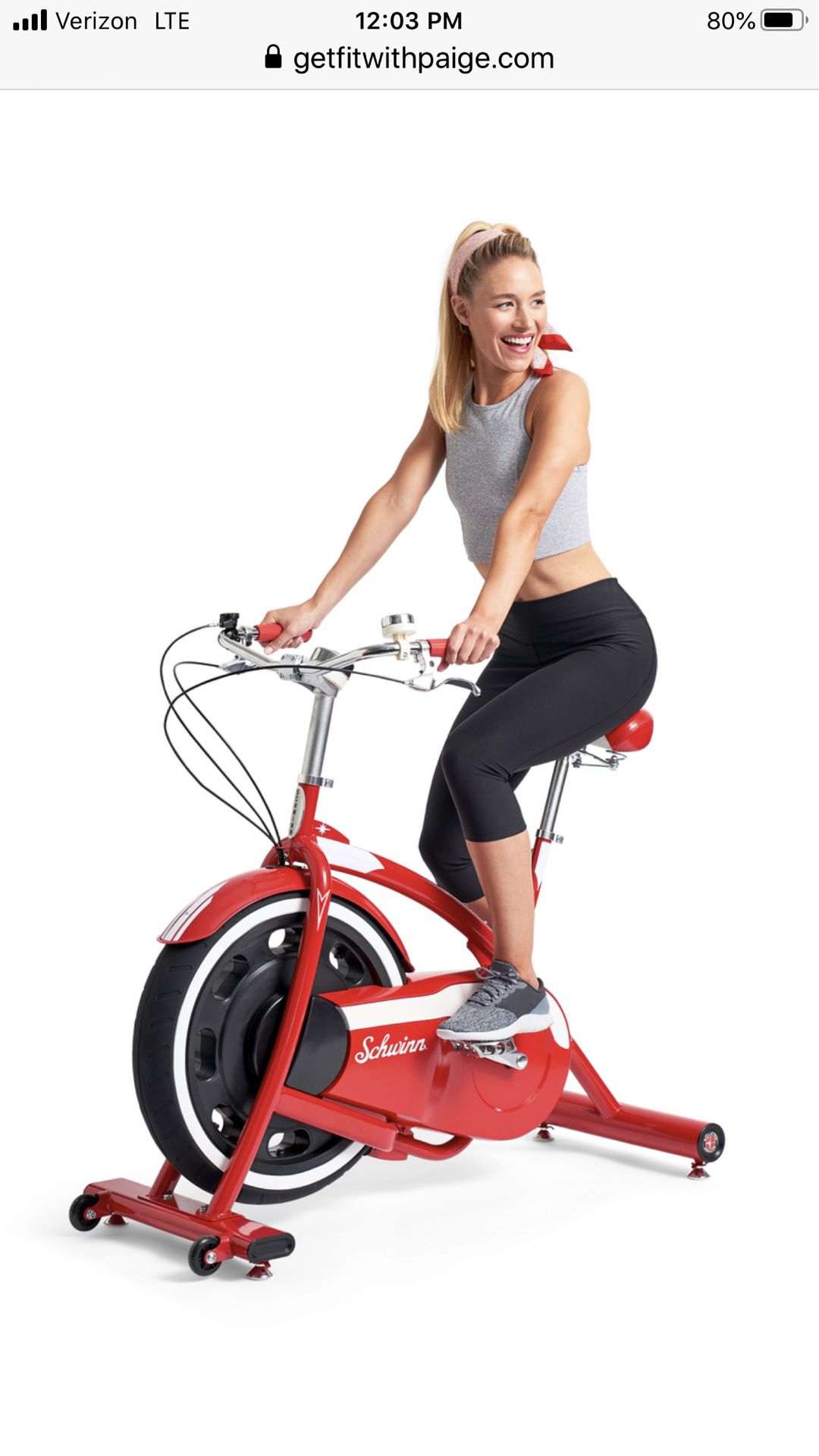 Schwinn Beach Cruiser Stationary Exercise Bike - media rack and cup holder included but not pictured