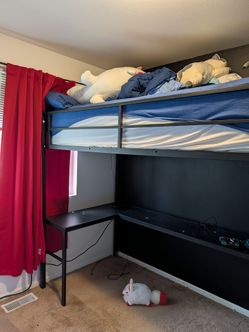 Loft bed with desk