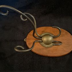 Vintage Oak Wall Mounted Hat, Leash, Purse, Keys, umbrella,  whatever you have  to hang rack