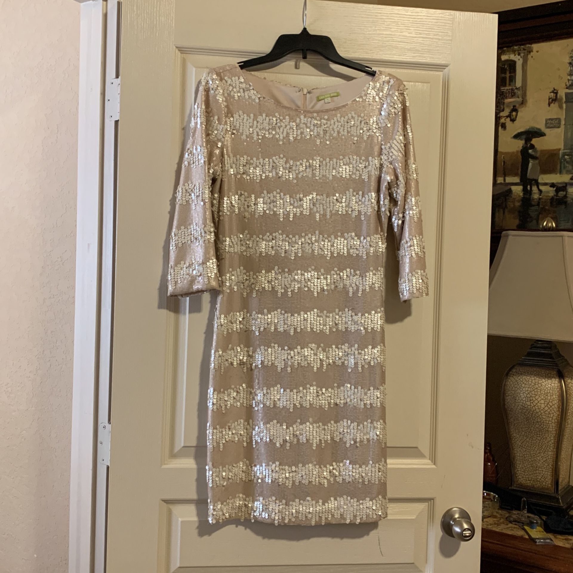 Sequins cocktail dress, evening country dress.