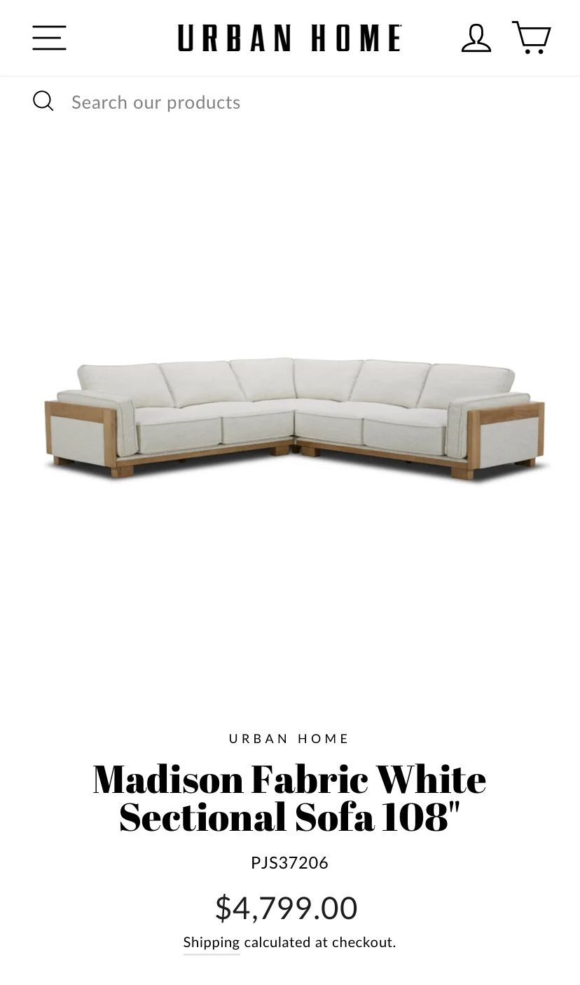 Modern White Sectional