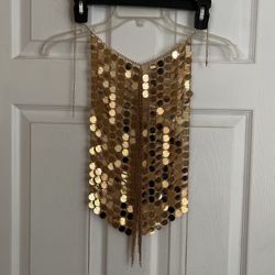 Metallic Halter Top