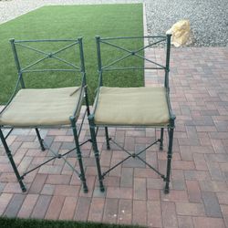 2 Iron Bar Stools 