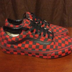 Red & Black Vans (Size 8 M/9.5 W)