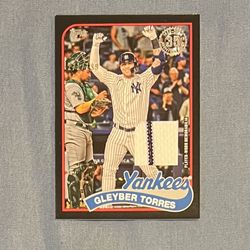 Gleyber Torres Game Used Pinstripe Jersey Card Topps