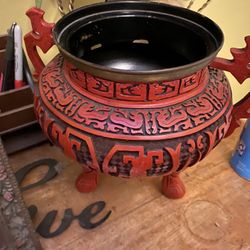 Chinese Cinnabar Censor Urn