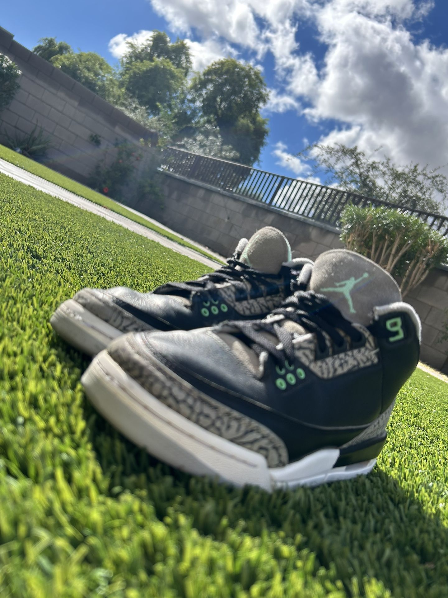 Jordan 3 Retros in the sleek Black and Mint Green colorway