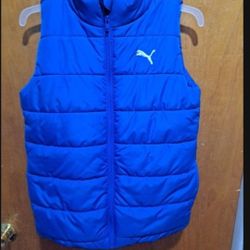 Puma Blue Puffer Vest Full Zip Boys/Youth Size 10-12