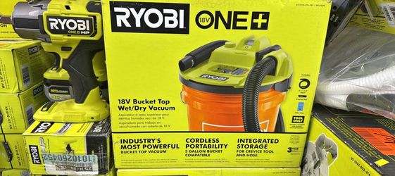Ryobi 18v. Bucket top wet/dry vacuum tool only