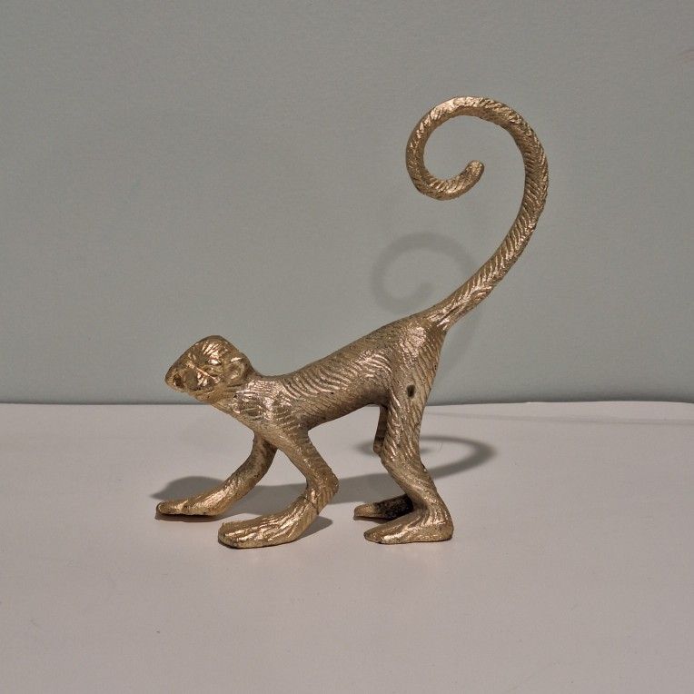 Gold Painted Monkey Ornament Home Good