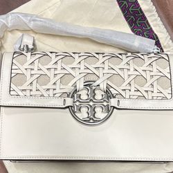 Tory Burch Miller Basketweave Flap Shoulder Bag