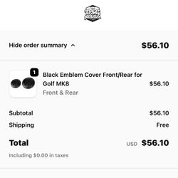 Black Emblem Cover Front/Rear for Golf MK8