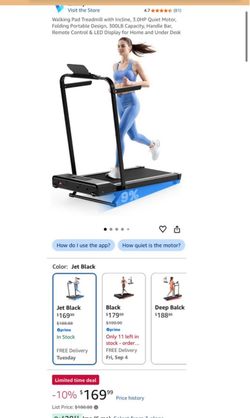 Walking Pad Treadmill with Incline, 3.OHP Quiet Motor(Brand New)