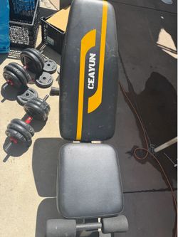 workout bench and weights for sell