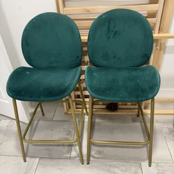 Green Velvet Bar Stools