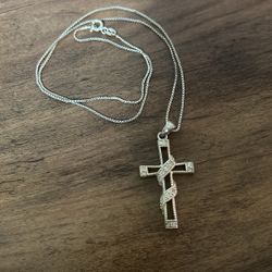 Silver Chain With Cross