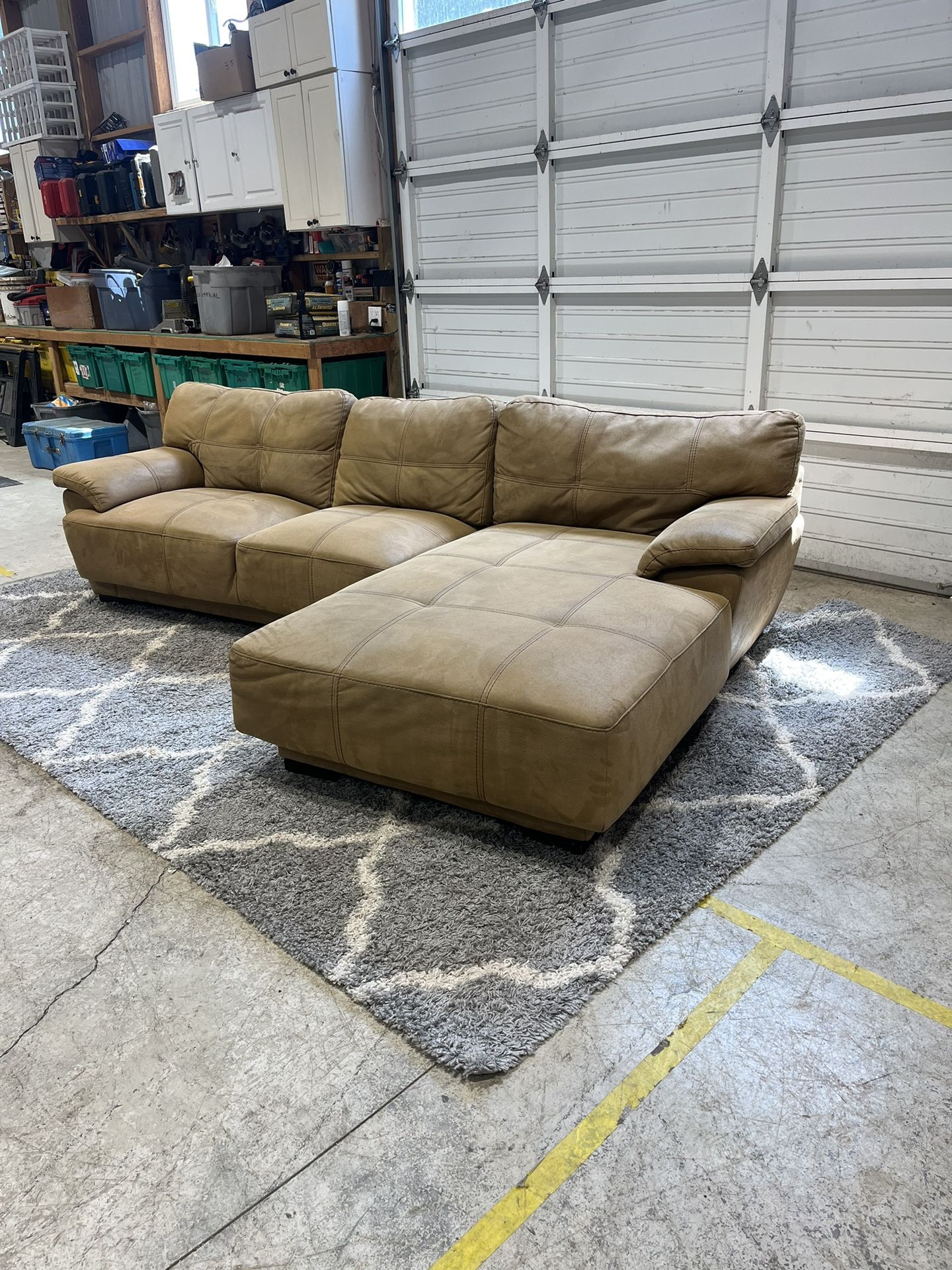 Spacious Tan Sectional Sofa - Excellent Condition!