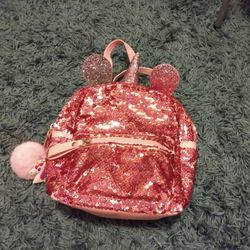 Glittery Pink Mini Backpack. Unicorn. 